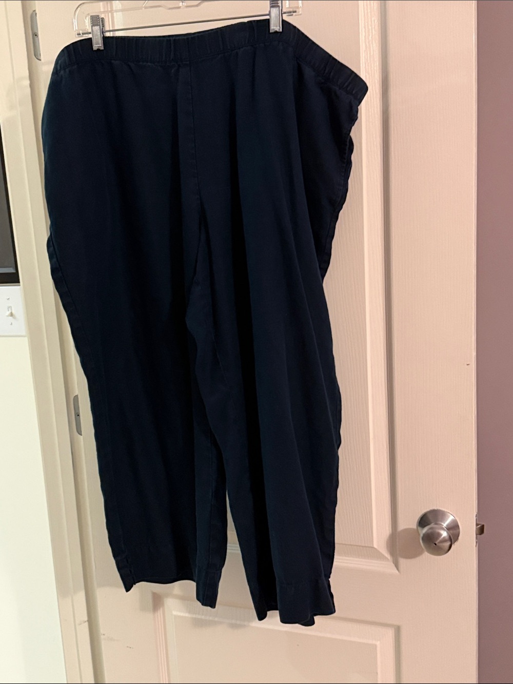 J. Jill Navy Wide-Leg Cropped Pants